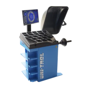 Équilibreuse de roues semi-professionnelle Uni-Trol 2451 LP pour jantes et pneus de voitures et utilitaires légers.