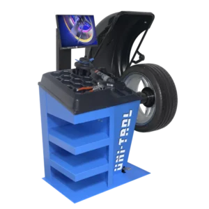 Équilibreuse de roues professionnelle Uni-Trol pour jantes et pneus de voitures et utilitaires légers.